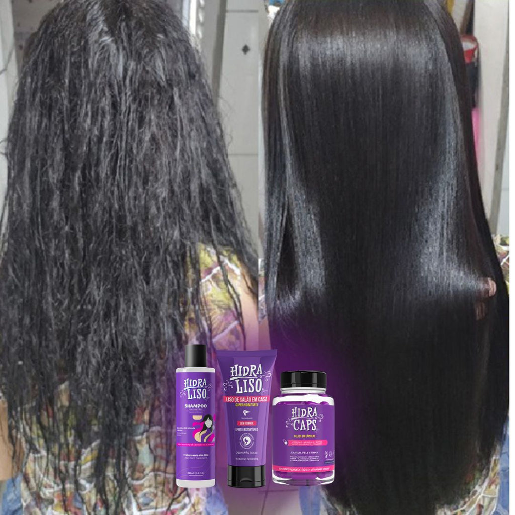 Kit 1 Shampoo + 1 Hidraliso + 1 Hidra Caps