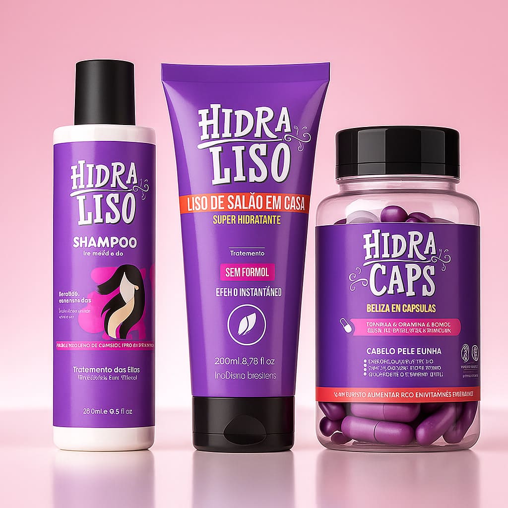 Kit 1 Shampoo + 1 Hidraliso + 1 Hidra Caps